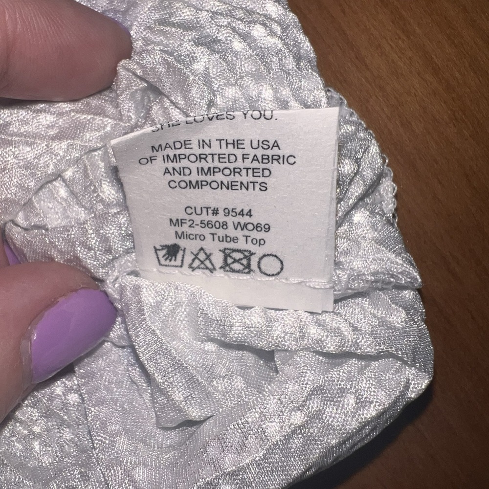 NEW Show Me Your Mumu Micro‎ Tube Top, Silver Confetti Size Large - Picture 5 of 11